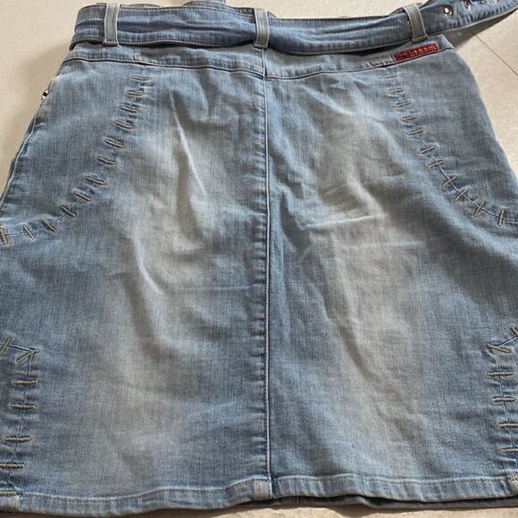 Madoc 90’s Y2K Denim Mini Skirt Light Wash Made In Europe Sz S - Picture 8 of 13